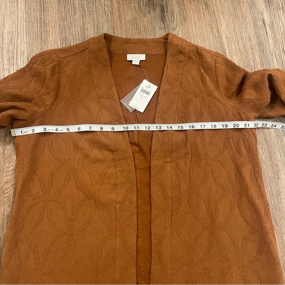 Pure Jill Women’s Small Jacket Textured Jacquard Boho Lagenlook Burnt Orange - Picture 8 of 9